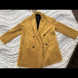 Zara Lime colored Teddy Bear Blazer Coat Size M